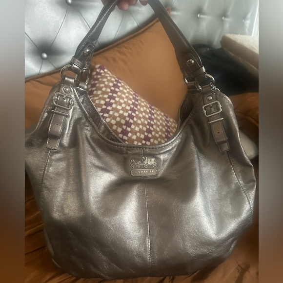 Coach Metallic Silver Hobo Bag - Picture 1 of 5